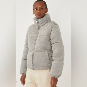 NWT Gap Grey Knit Puffer Jacket  Medium